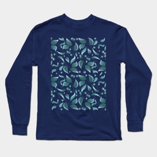 Colorful watercolor floral pattern with blueberries Long Sleeve T-Shirt